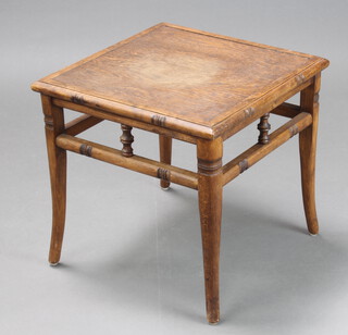 A square bamboo effect lamp table 43cm h x 44cm w x 45cm d (water stains to the top)