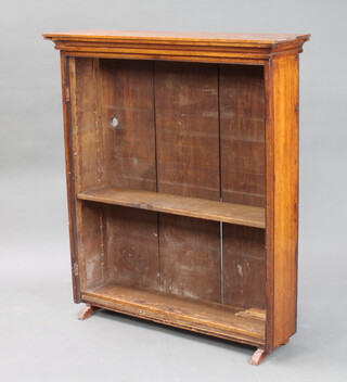 A mahogany bookcase 106cm h x 93cm w x 24cm d, formerly the top of a bureau bookcase (marks from hinges and ring mark to the top) 