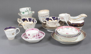 A quantity of 18th/19th Century English tea bowls and saucers etc 