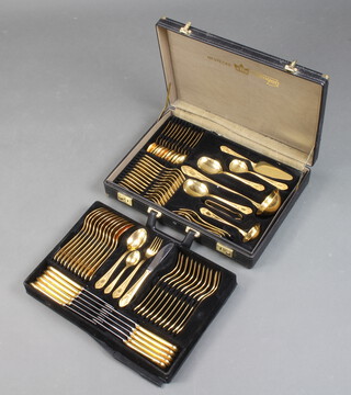 A canteen of Bestecke Solingen gold plated flatware 