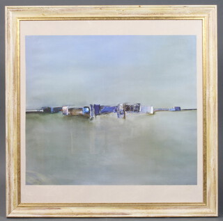 20th Century print, stylistic landscape 70cm x 80cm 