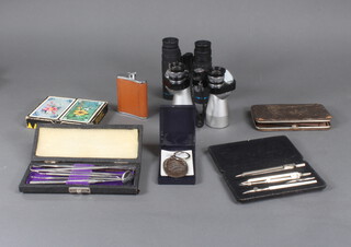A pair of Simor field glasses and minor items 