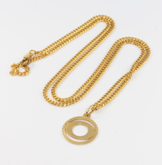 A 22ct yellow gold necklace, 13 grams, 44cm together with a yellow gold charm 1.5 grams 
