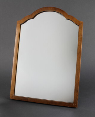 A 1930's Queen Anne style arched plate dressing table mirror contained in a walnut frame 43cm x 31cm  