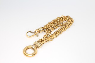 An 18ct yellow gold fancy link bracelet with triple chains, 30 grams, 20cm 