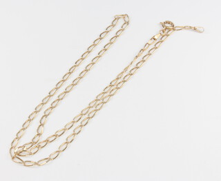 A 9ct yellow gold flat link necklace, 3.2 grams, 55cm 