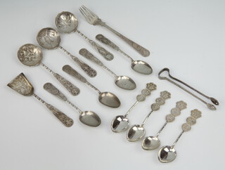 11 Chinese silver spoons and minor cutlery 180 grams 