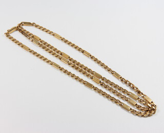 A 9ct fancy link necklace, 47 grams, 80cm 