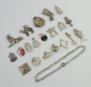 A collection of silver charms 24 grams