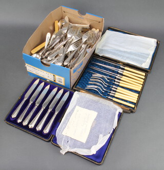 A quantity of plated cutlery 