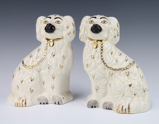A pair of Beswick Victorian style Staffordshire spaniels 1378/3 with gilt decoration 25cm 