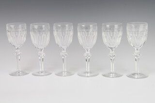 Six Waterford Crystal Curraghmore small wine glasses 16.5cm