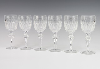 Six Waterford Crystal Curraghmore wine glasses 18.5cm 
