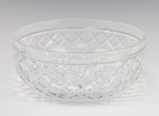 A circular Waterford Crystal cut glass fruit bowl 10cm x 25cm diam. boxed 