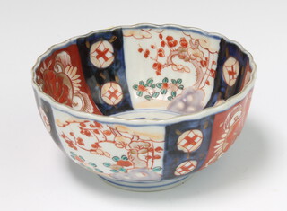 A 19th Century Japanese Imari porcelain bowl with panelled decoration 8cm x 14cm 