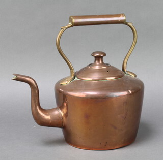 A Victorian copper kettle 30cm x 17cm (some dents) 