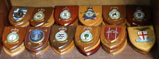 36 various wooden Royal Air Force squadron plaques