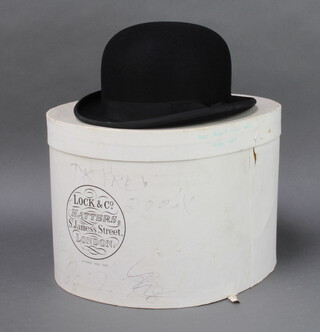 Lock & Co, a gentleman's black bowler hat, size 6 3/4 complete with box 