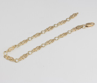 A 9ct yellow gold bracelet, 3.2 grams, 16cm 