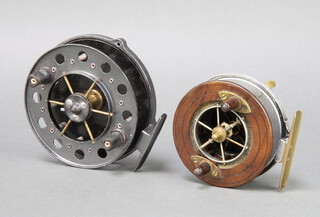 A vintage Allcocks aerial 12 spoked coarse fishing reel together with a 6 spoke trotting reel (2) 