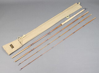 A Sharpes of Aberdeen, Aberdeen spiced salmon fly fishing rod, 12', in 3 pieces and with 2 tips, contained in original makers bag 