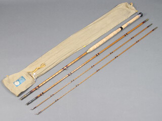 An Edgar Sealey Salar 3 piece 12' split cane fly fishing rod with 2 tips in original bag 