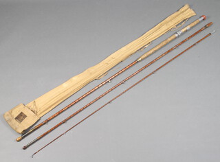 A Hardy Hebridean 13' split cane 3 piece fly fishing rod in original bag