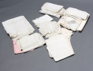 A quantity of Victorian and later table linens 