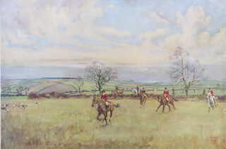 Lionel Dalhousie Edwards (1878-1966), coloured hunting print "Fernie", signed in pencil, the reverse with Vickas Brothers label 36cm x 52cm 