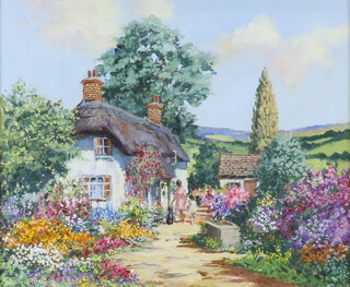** Alan King, oil on canvas, "English Cottages - Dorset" No.3, 24cm x 30cm, signed and signed to the reverse PLEASE NOTE - Works by this artist may be subject to Artists Resale Rights 