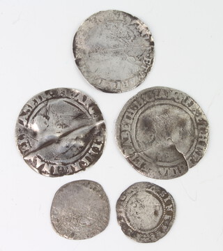Five early English hammered silver coins 