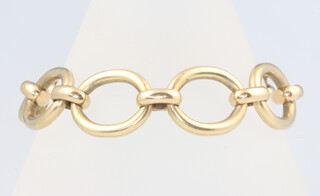 A 9ct yellow gold hoop bracelet, 36 grams, 19cm 