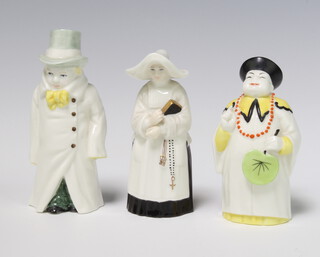 Three Royal Worcester candle snuffers - Mandarin 9cm, Nun 10cm and Budge 11cm 