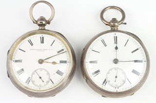 A Victorian silver keywind pocket watch with seconds at 6 o'clock, the dial inscribed Alexander Bros. Ltd, Chester 1895, a ditto London 1885 