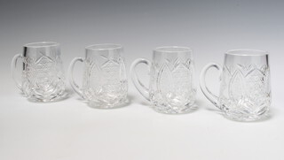 Four Waterford Crystal beer mugs 12cm 