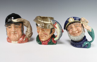 Three Royal Doulton character jugs - Gone Away D6531, Old Salt D6551 and The Poacher D6429 