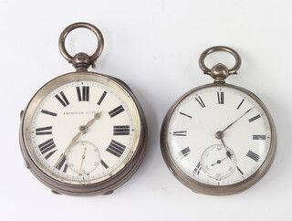 A Victorian silver cased keywind pocket watch with seconds at 6 o'clock, Chester 1900 together with a ditto London 1935 