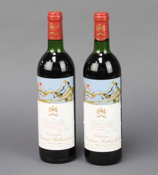 Two bottles of 1981 Chateau Mouton Rothschild Pauillac wine
