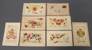 Eight First World War embroidered greetings cards 