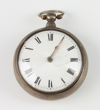 A George IV silver keywind pocket watch London 1825, the movement inscribed Chapman Gravesend 