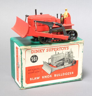 Dinky, a 561 Blaw Knox Bulldozer in red. Boxed with inserts, green box and red label.
