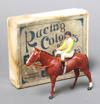W Britains "Racing Colours of Famous Owners, Lord Londonderry" a figure of race horse with jockey up 
