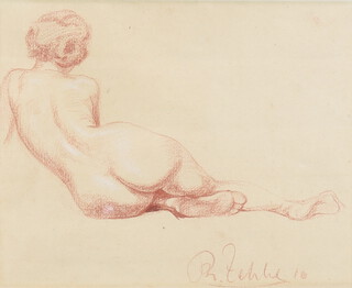 Jacob Wilhelm Fehrle (1884-1974), pastel sketch of a naked lady, signed, 17cm x 22cm 