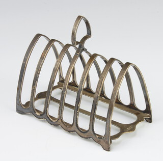 A silver 6 bar arched toast rack Sheffield 1920, 11.5cm, 135 grams 