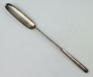 A Georgian silver marrow scoop with rubbed marks, 26 grams, 21cm 