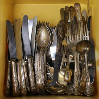 A quantity of plated Kings pattern cutlery 