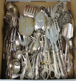 A quantity of silver plated lily pattern cutlery 