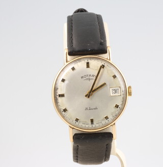 A gentleman's 9ct yellow gold Rotary calendar wristwatch with a 30mm case 