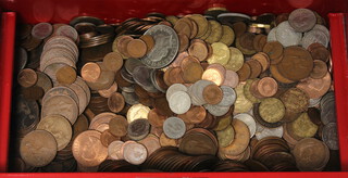A quantity of English pre-decimal and later coinage contained in a tin 
