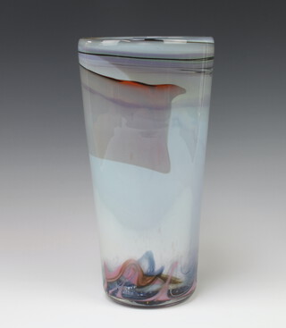 A 1970's Art Glass vase of tapered form 29cm 